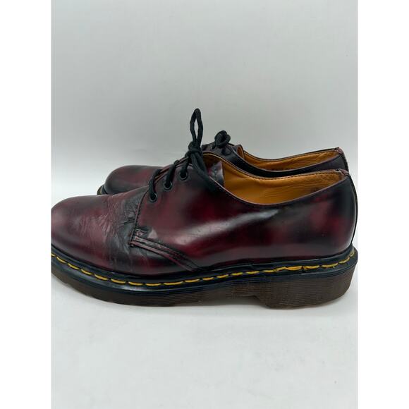 RARE Dr. Marten vintage 3 Oxford shoe eye rub off oxblood MADE IN ENGLAND SZ8 - Picture 6 of 12